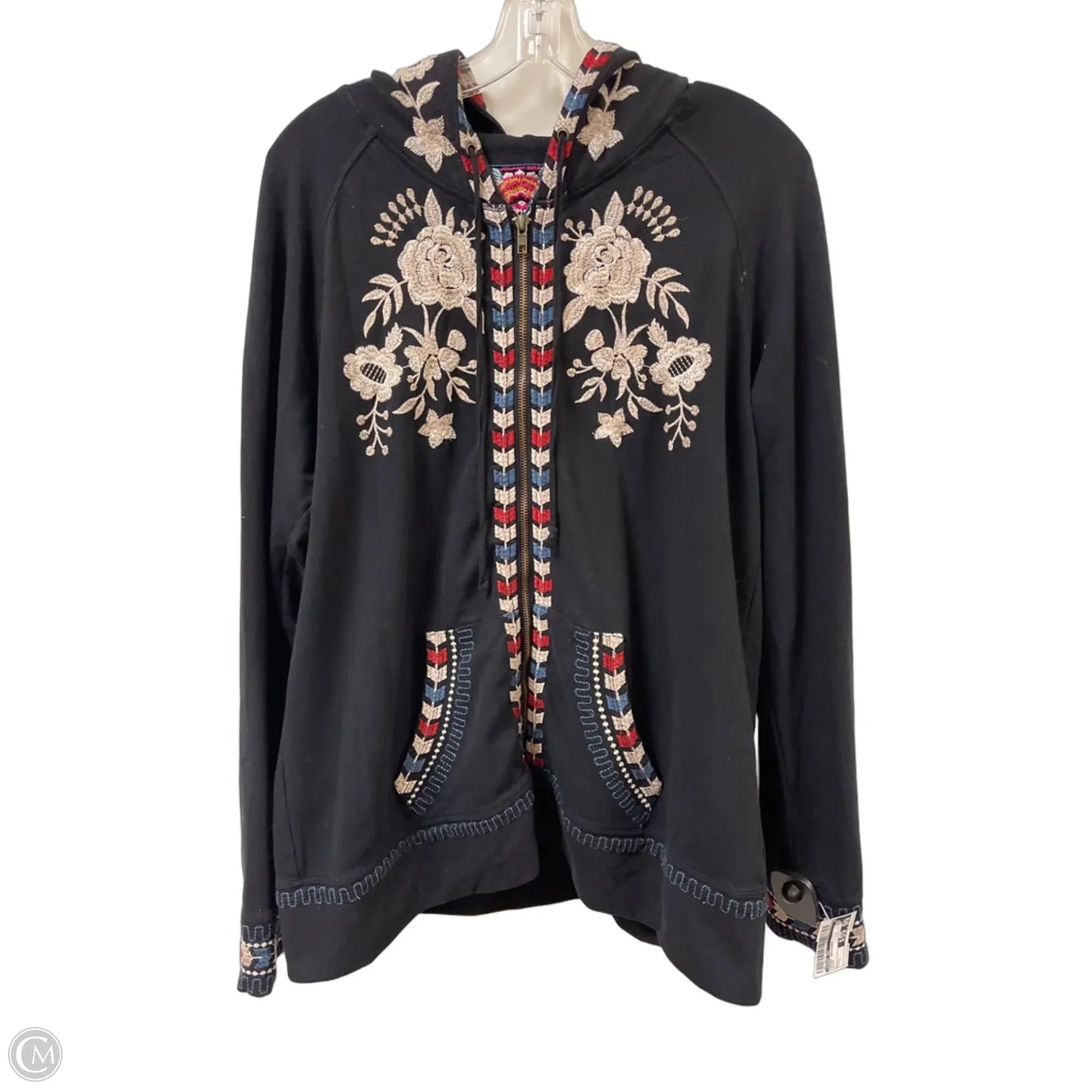 Jacket Designer By Johnny Was In Black, Size: L