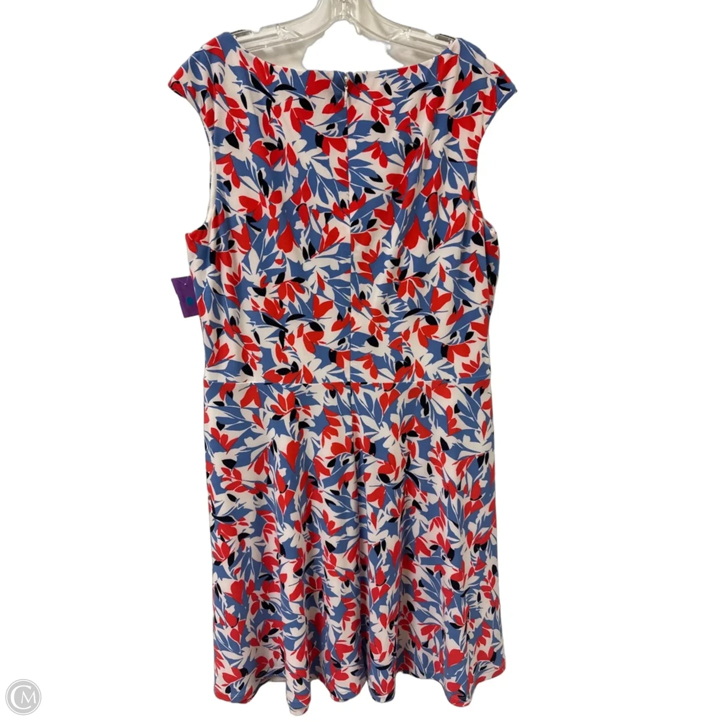 Dress Casual Midi By Lauren By Ralph Lauren In Blue & Red & White, Size: Xl