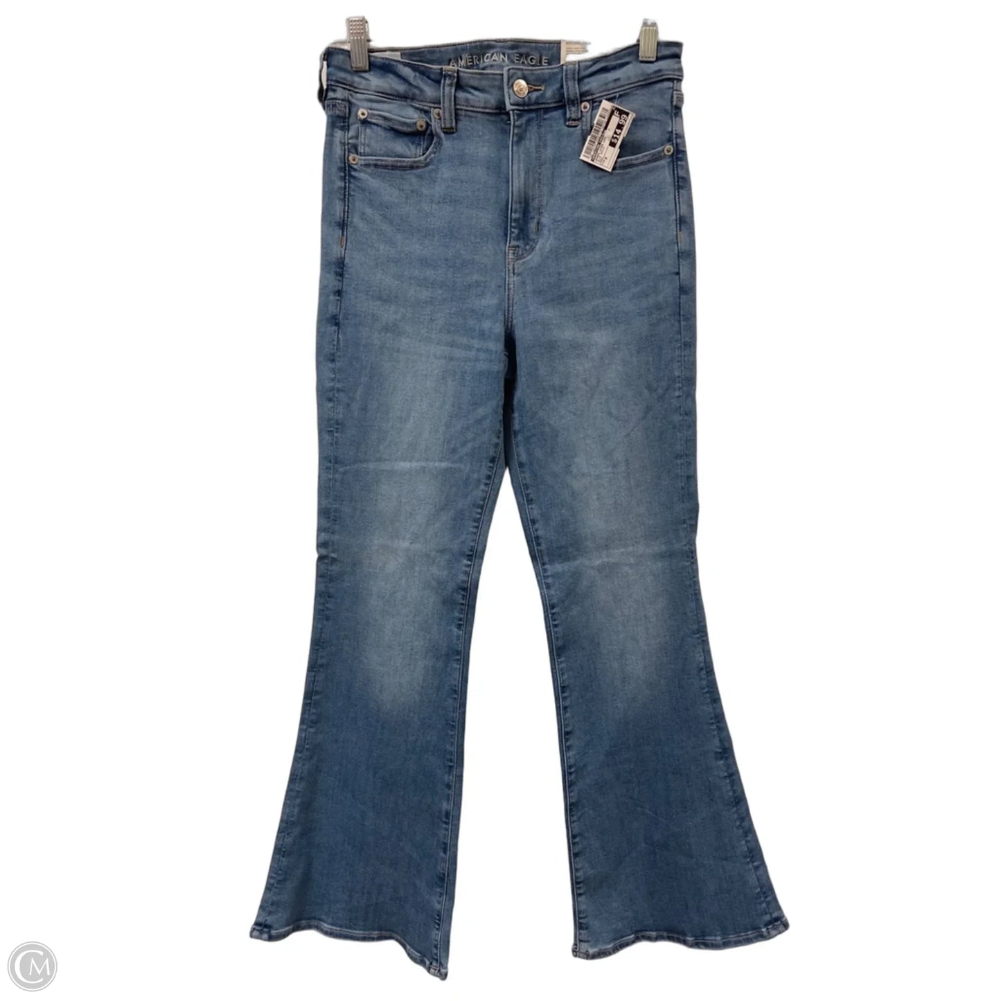 Jeans Wide Leg By American Eagle In Blue Denim, Size: 8