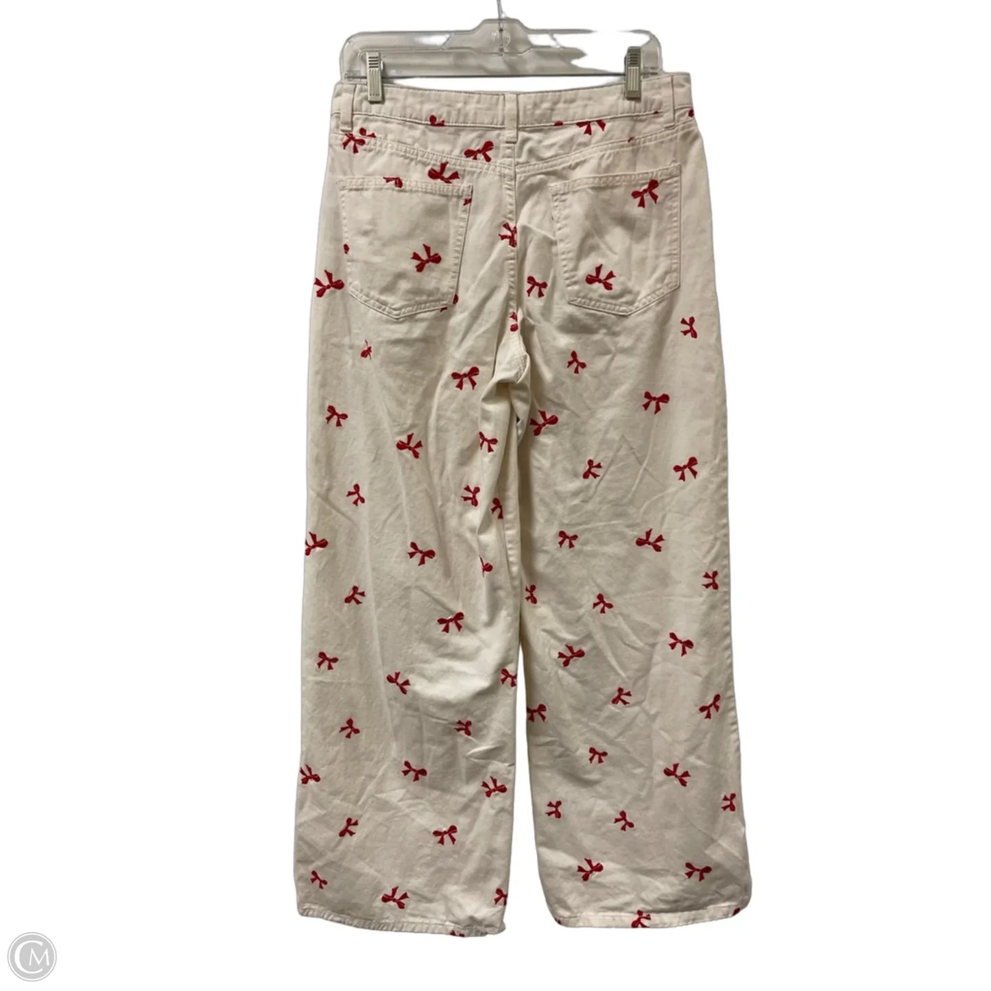 Pants Wide Leg By Forever 21 In Cream & Red, Size: 12