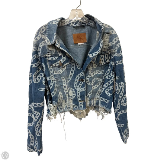 Jacket Denim By Clothes Mentor In Blue Denim, Size: L