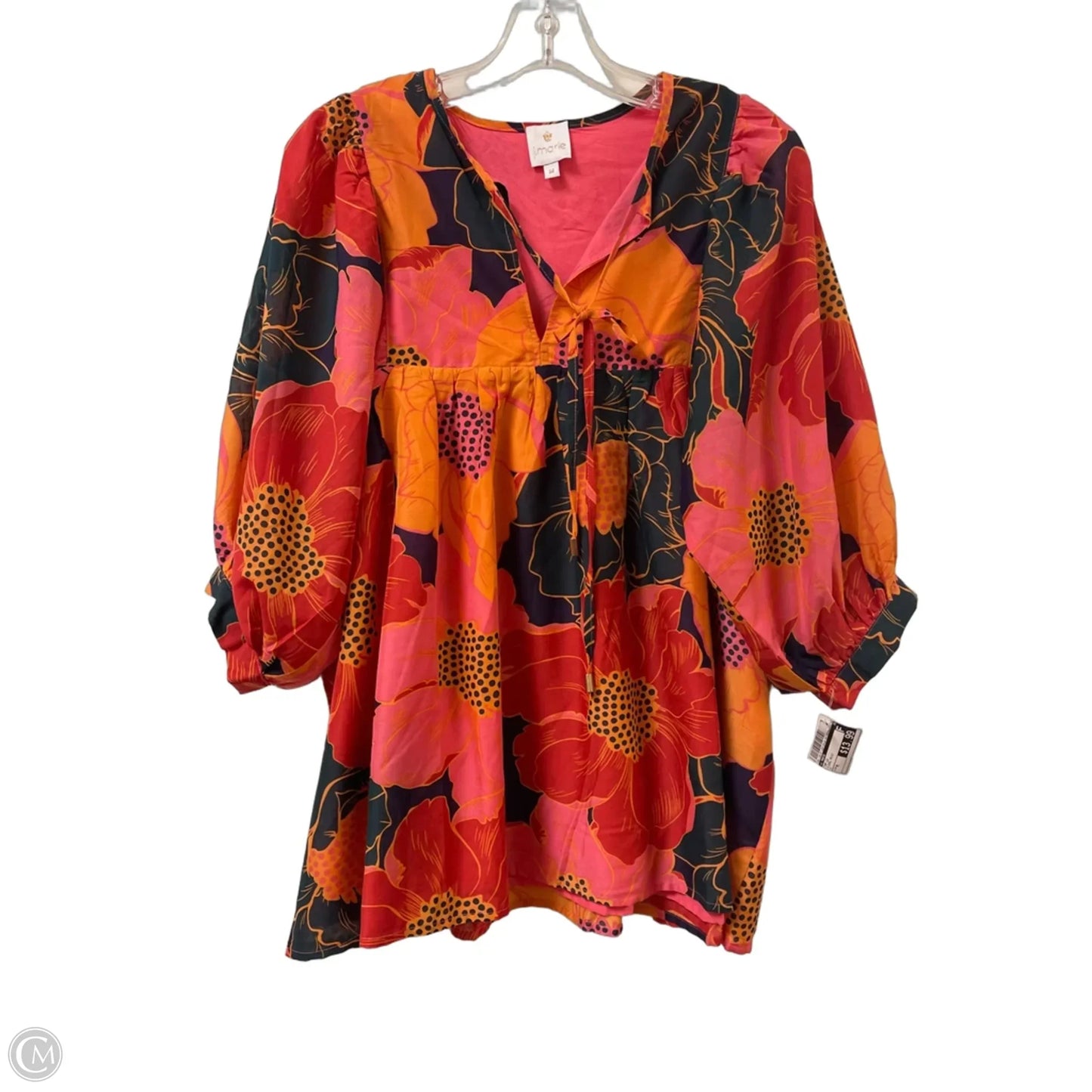Top Long Sleeve By J.marie In Floral Print, Size: M