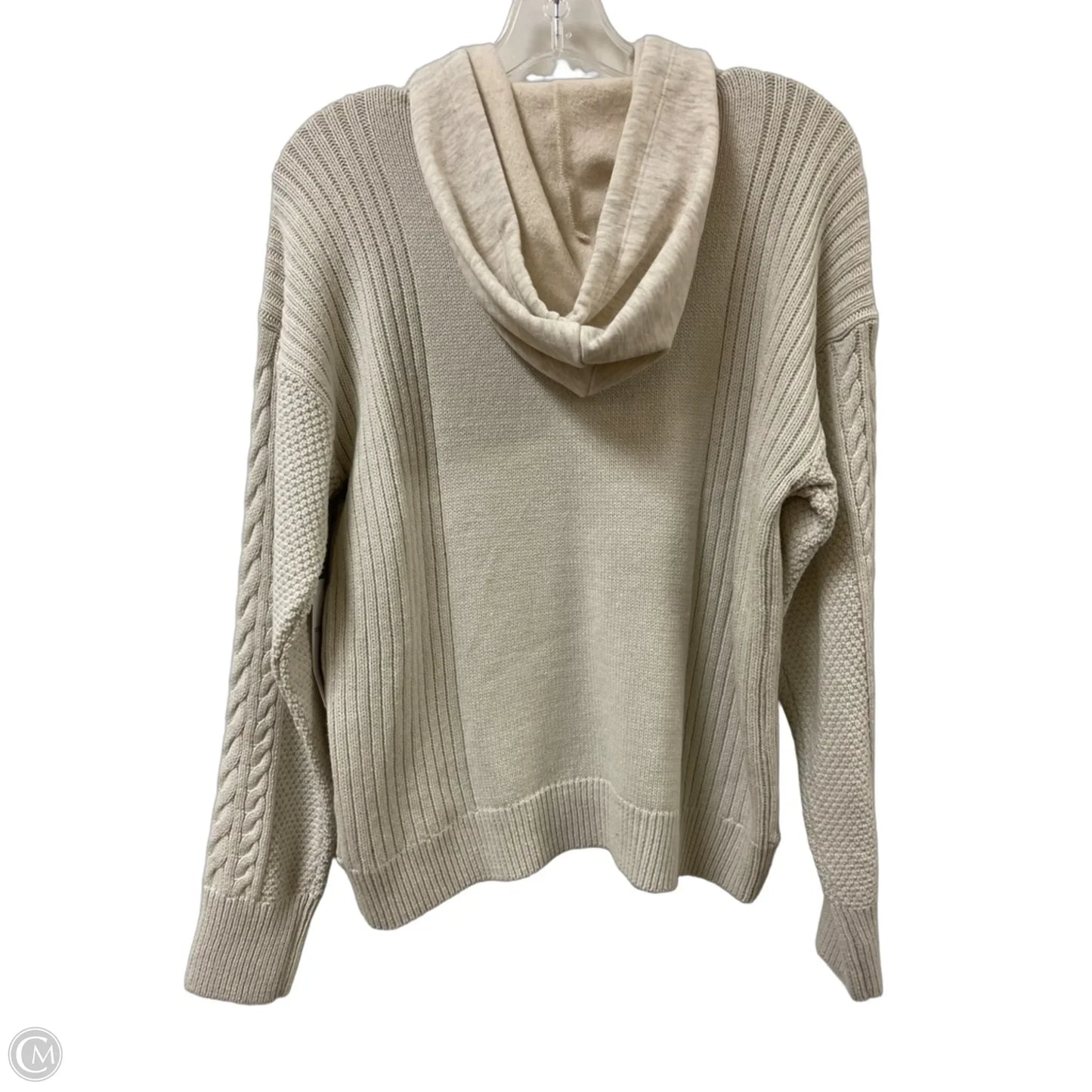 Sweatshirt Hoodie By Liz Claiborne In Cream, Size: M