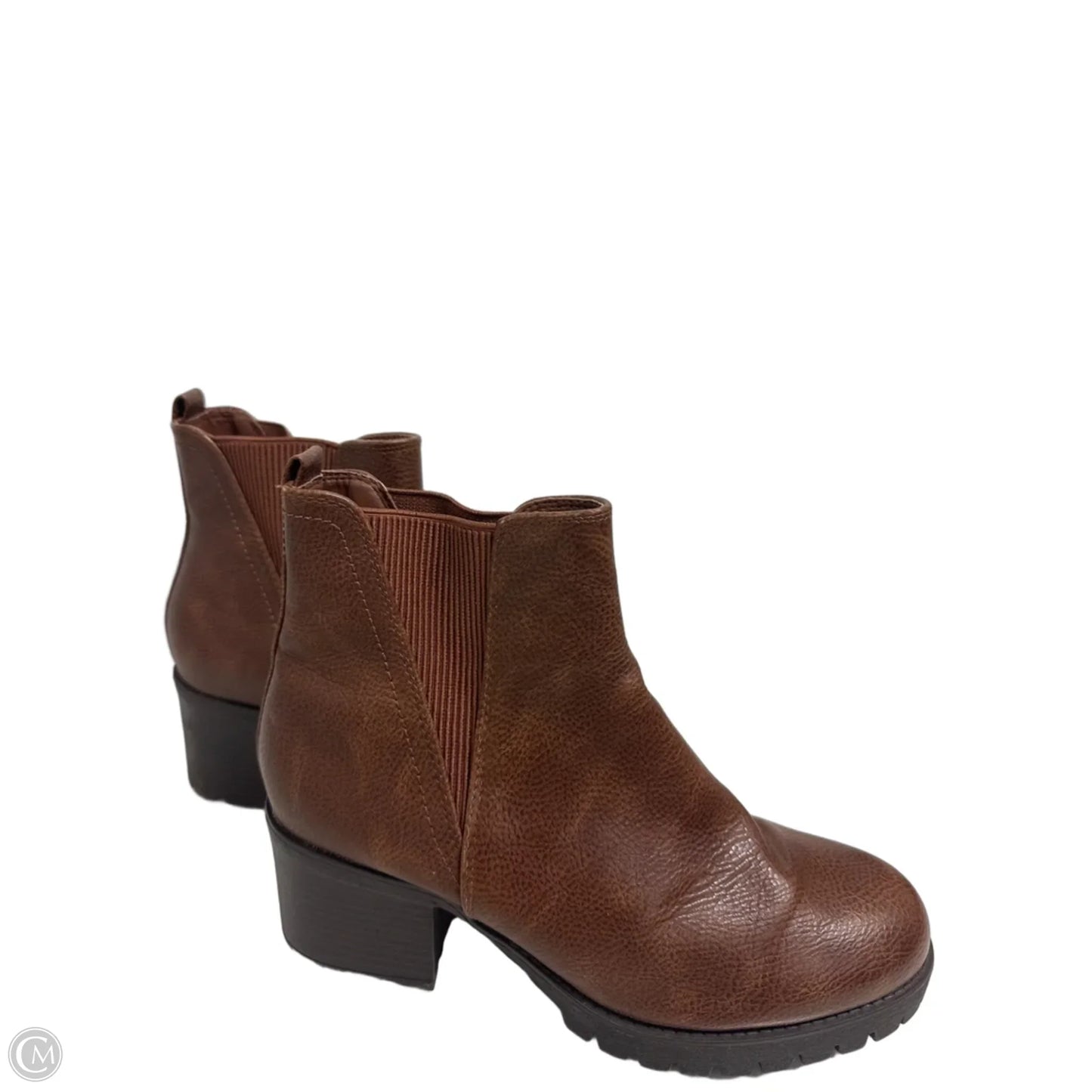 Boots Ankle Heels By Mia In Brown, Size: 9.5