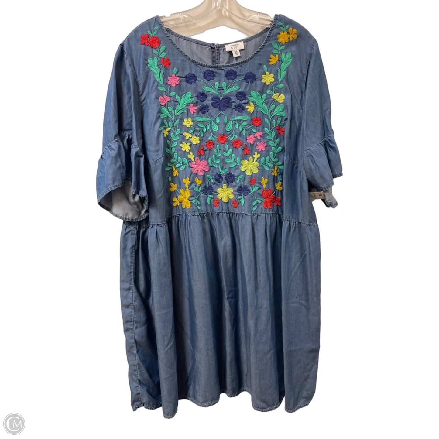 Dress Casual Short By Crown And Ivy In Blue, Size: 2x