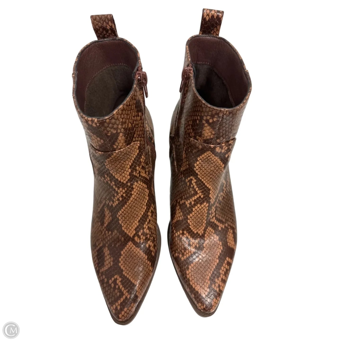 Boots Ankle Heels By Maurices In Snakeskin Print, Size: 9