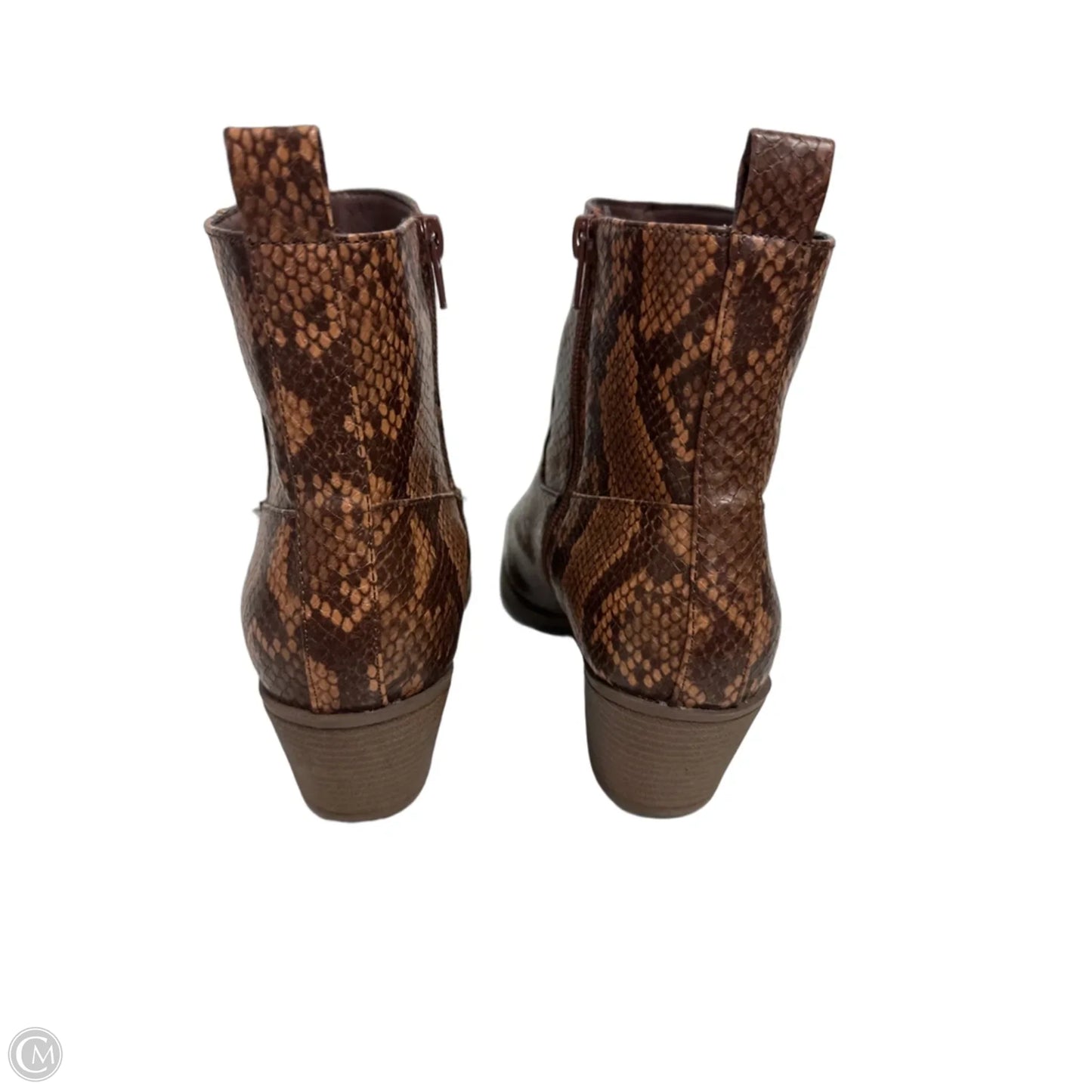 Boots Ankle Heels By Maurices In Snakeskin Print, Size: 9