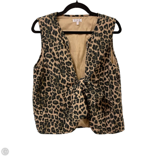 Vest Puffer & Quilted By Tcec In Animal Print, Size: M