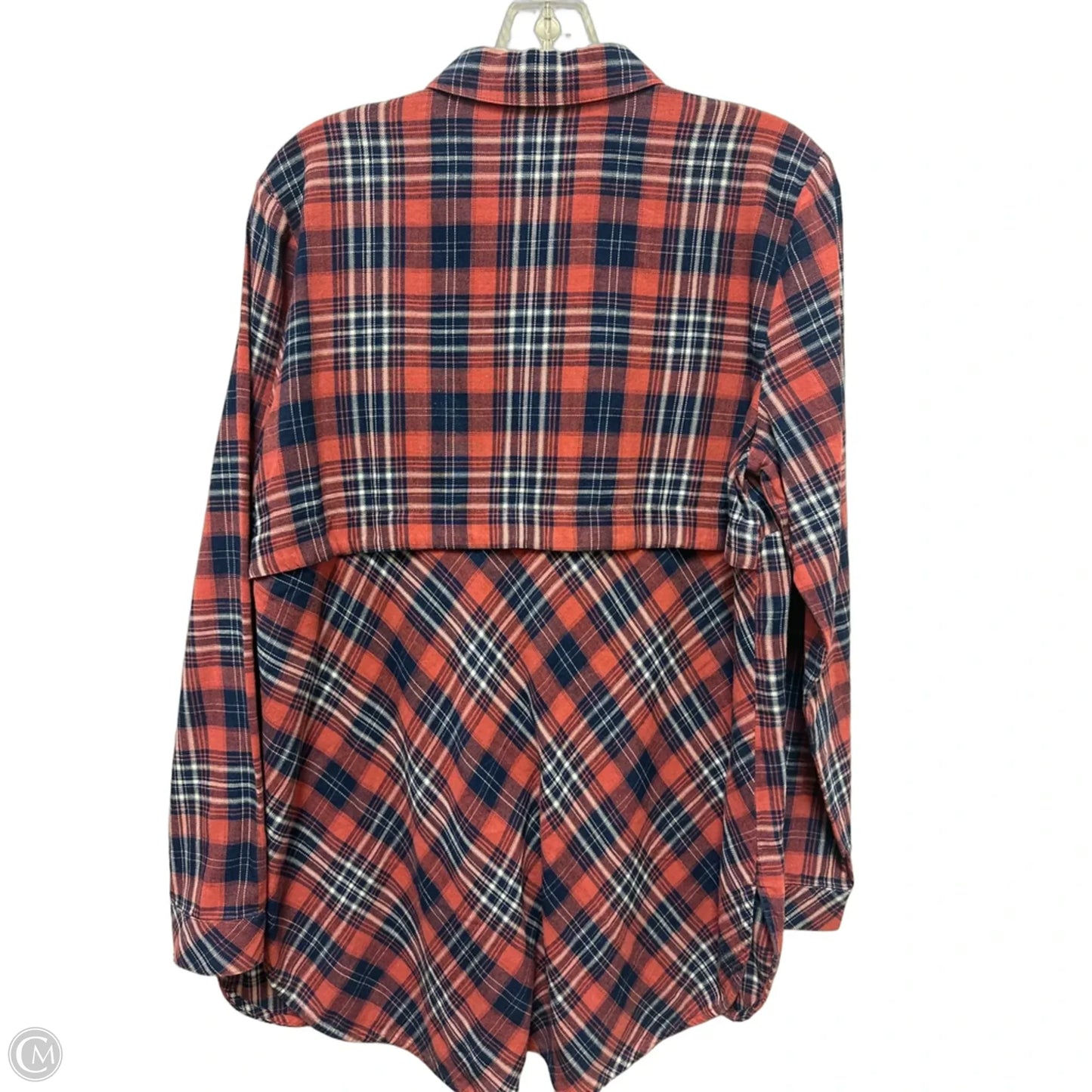 Blouse Long Sleeve By J. Jill In Blue & Red, Size: M