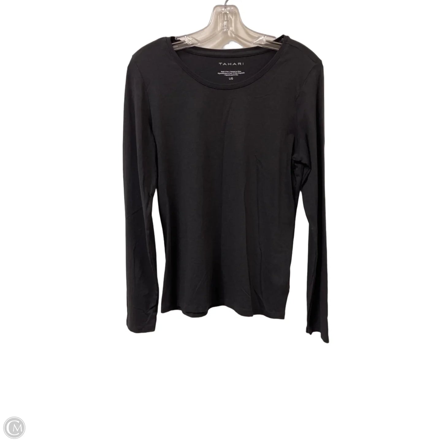 Top Long Sleeve By Tahari In Black, Size: L