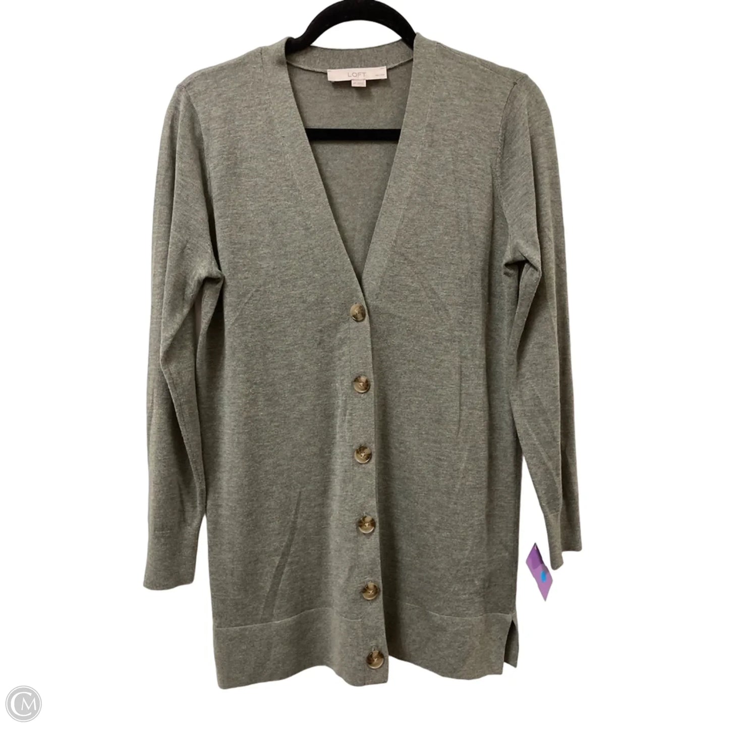 Sweater Cardigan By Loft In Green, Size: Mp