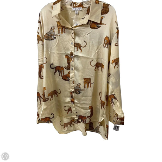 Blouse Long Sleeve By She + Sky In Yellow, Size: 1x