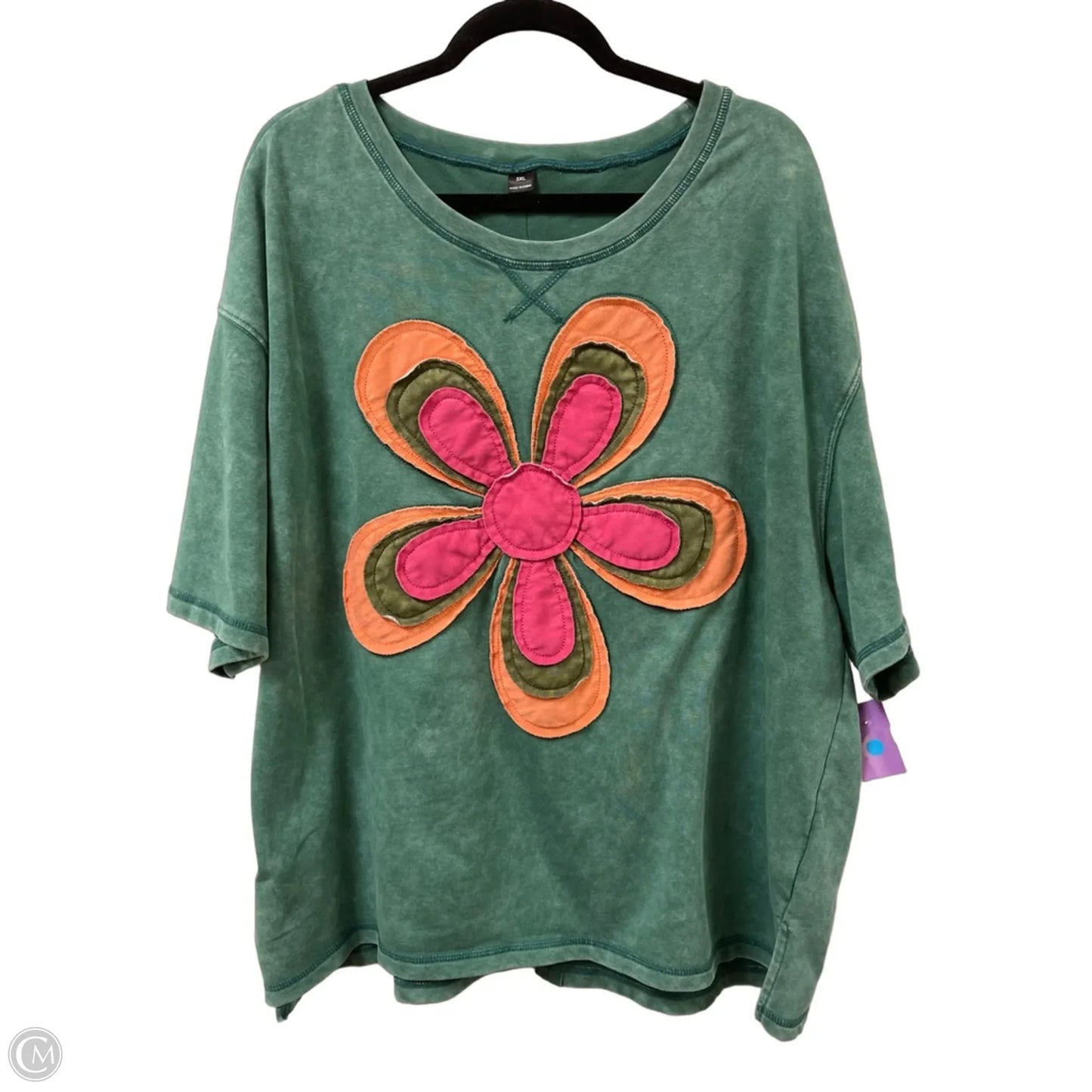 Top Short Sleeve By Clothes Mentor In Green, Size: 3x