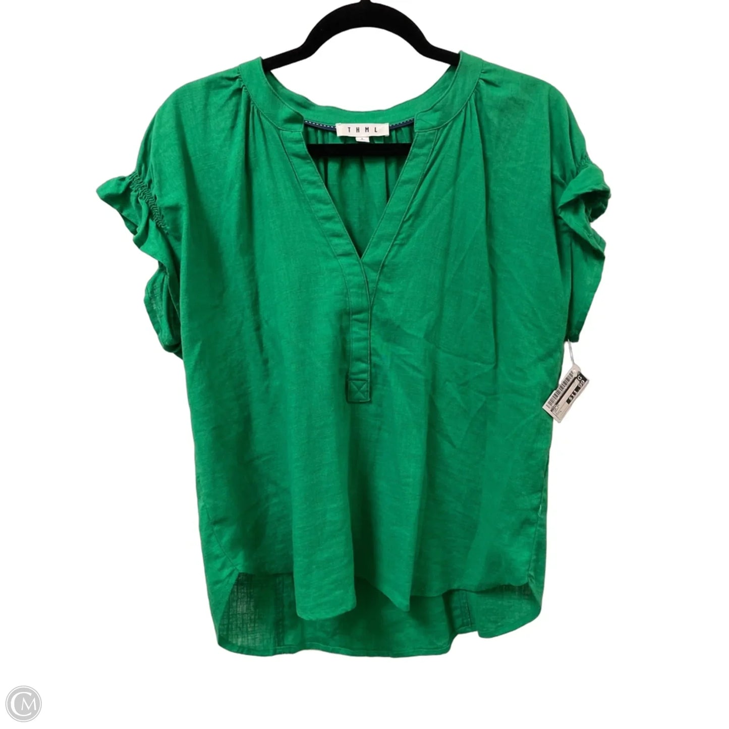 Top Short Sleeve By Thml In Green, Size: L