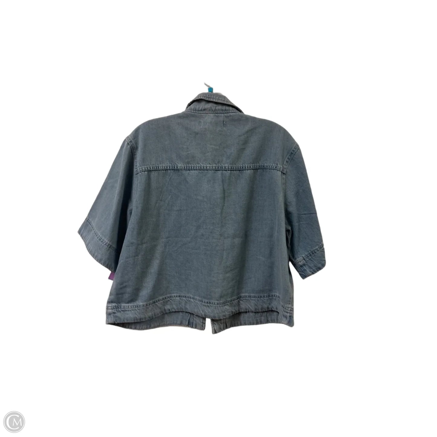 Blouse Short Sleeve By Velvet Heart In Blue Denim, Size: Xl