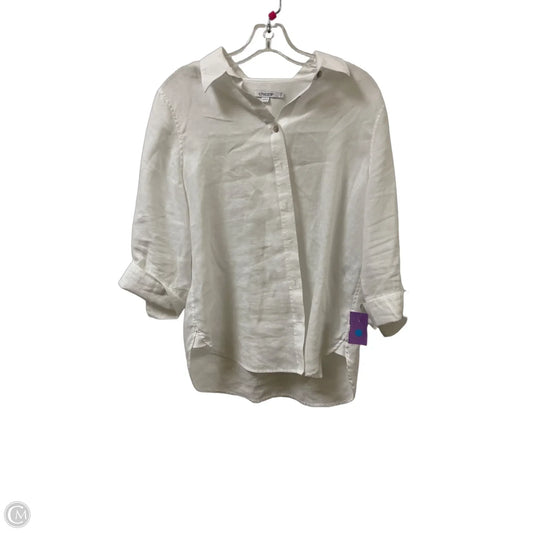 Blouse Long Sleeve By Chicos In White, Size: S