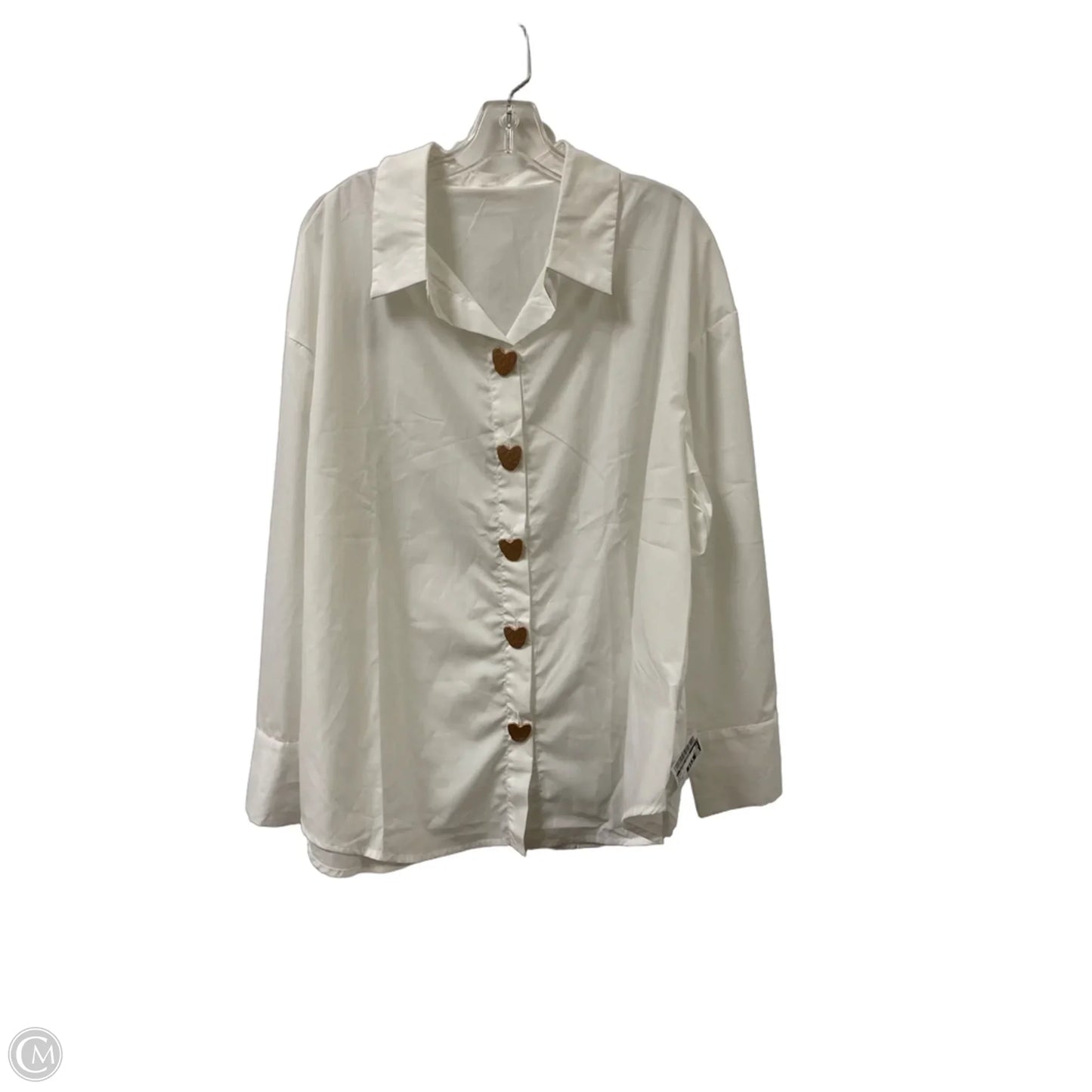 Tunic Long Sleeve By Clothes Mentor In White, Size: 2x