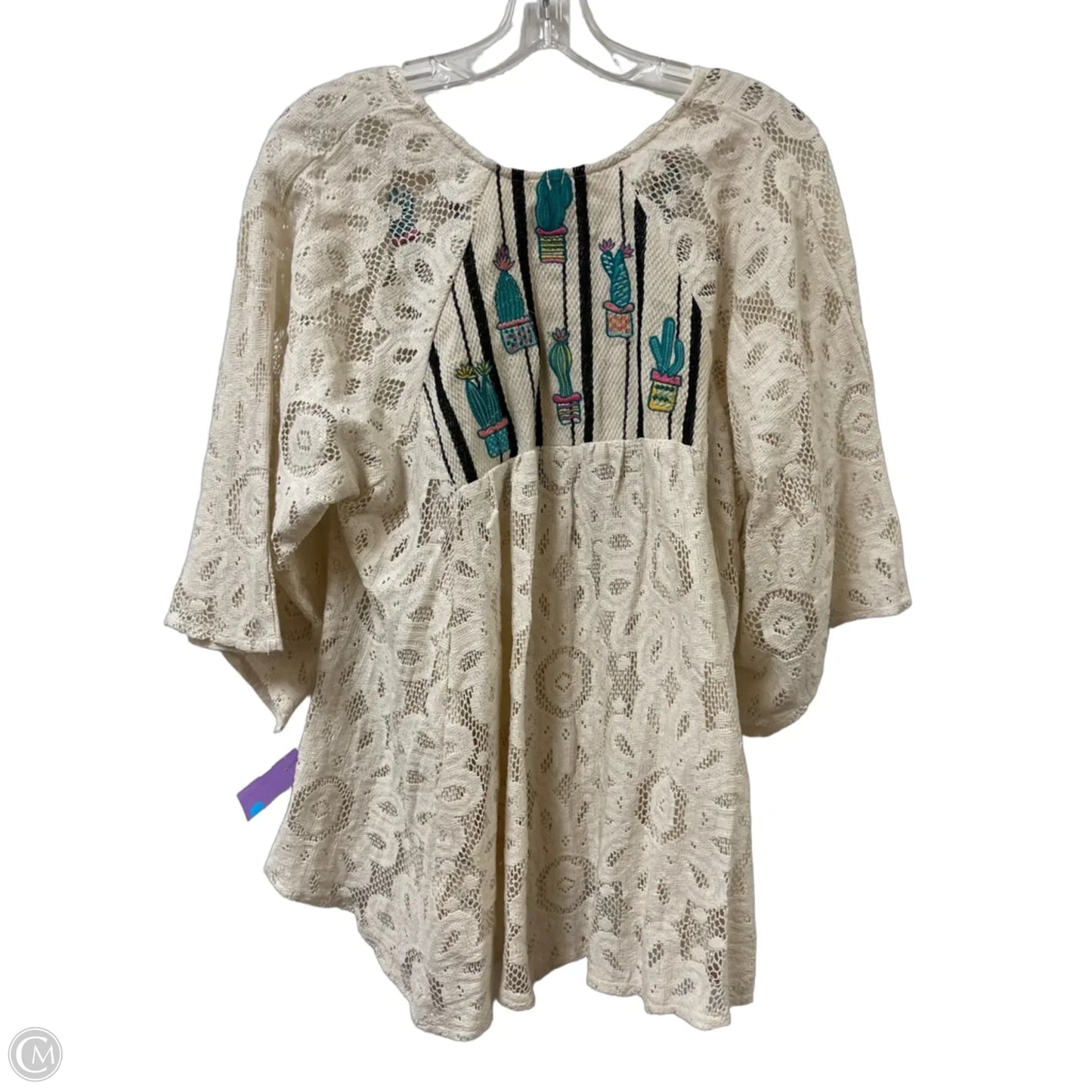 Top Long Sleeve By Judith March In Cream, Size: L