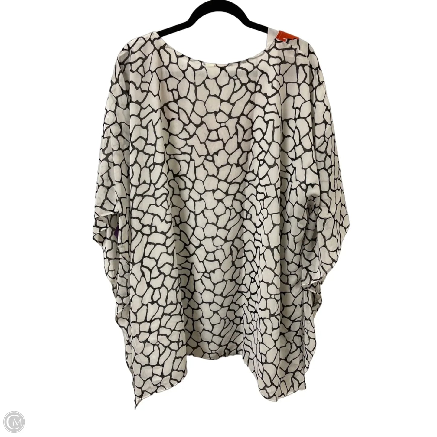 Top Short Sleeve By Dg2 In Orange & White, Size: Xl