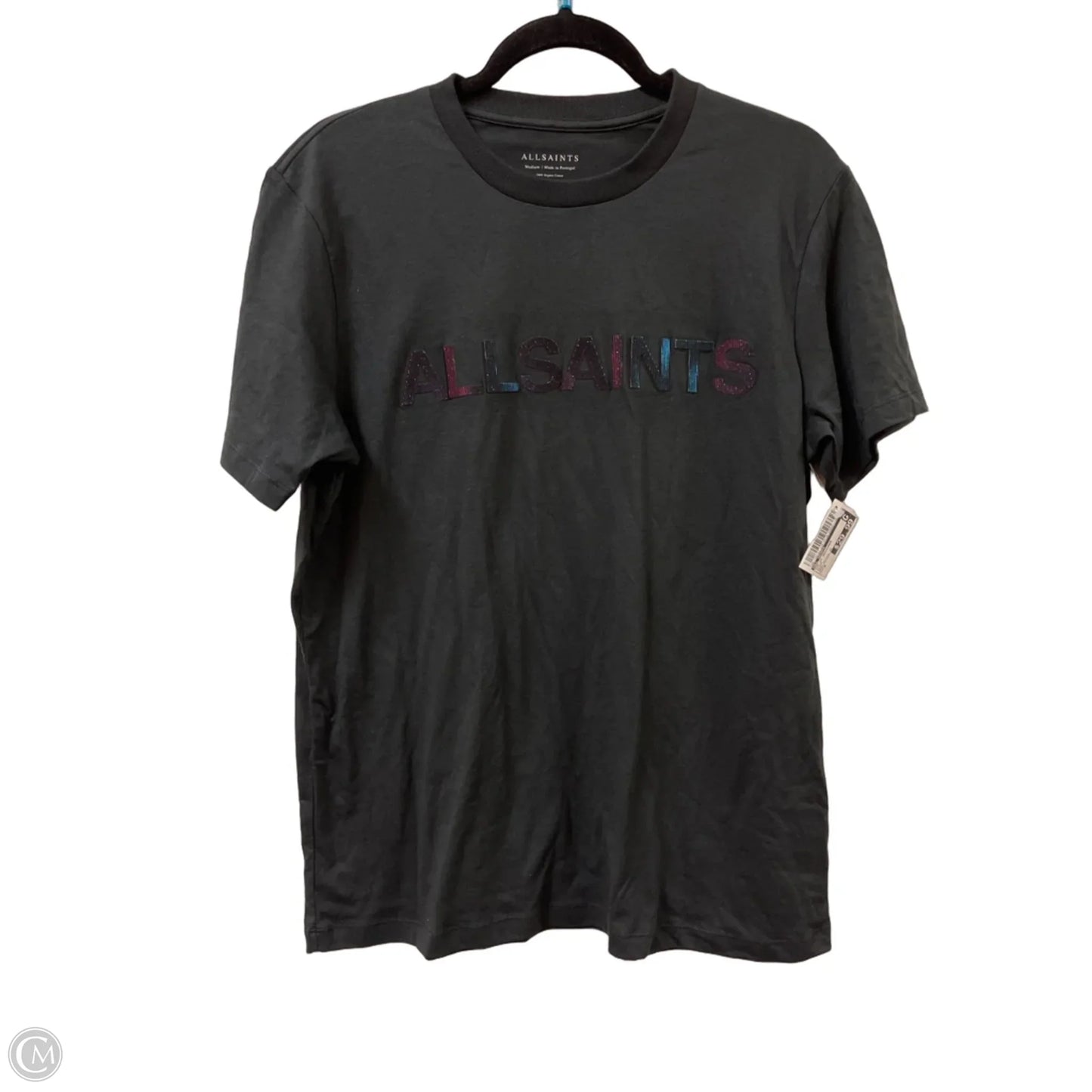 Top Short Sleeve Designer By All Saints In Black, Size: M