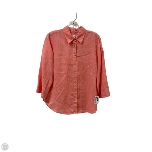 Blouse Long Sleeve By Chicos In Orange, Size: S
