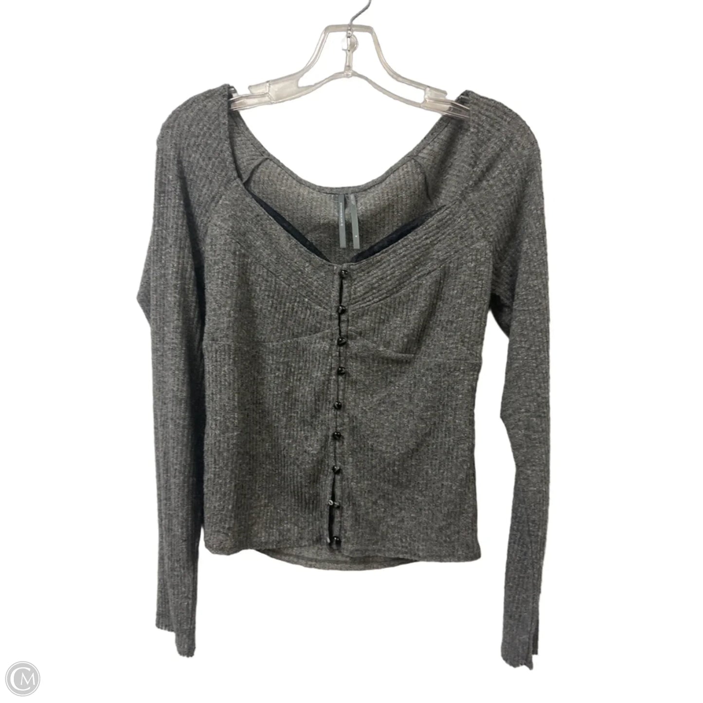 Top Long Sleeve By Anthropologie In Grey, Size: M