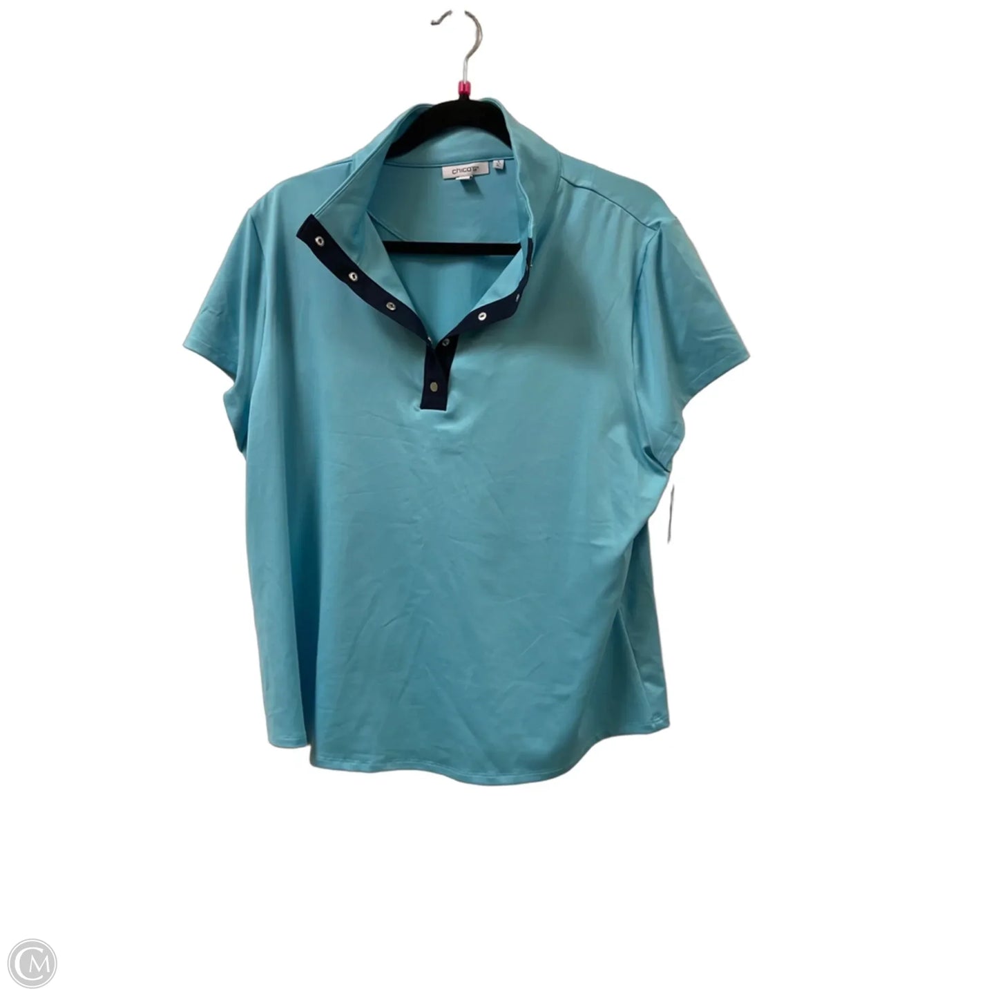 Top Short Sleeve By Chicos In Blue, Size: Xl
