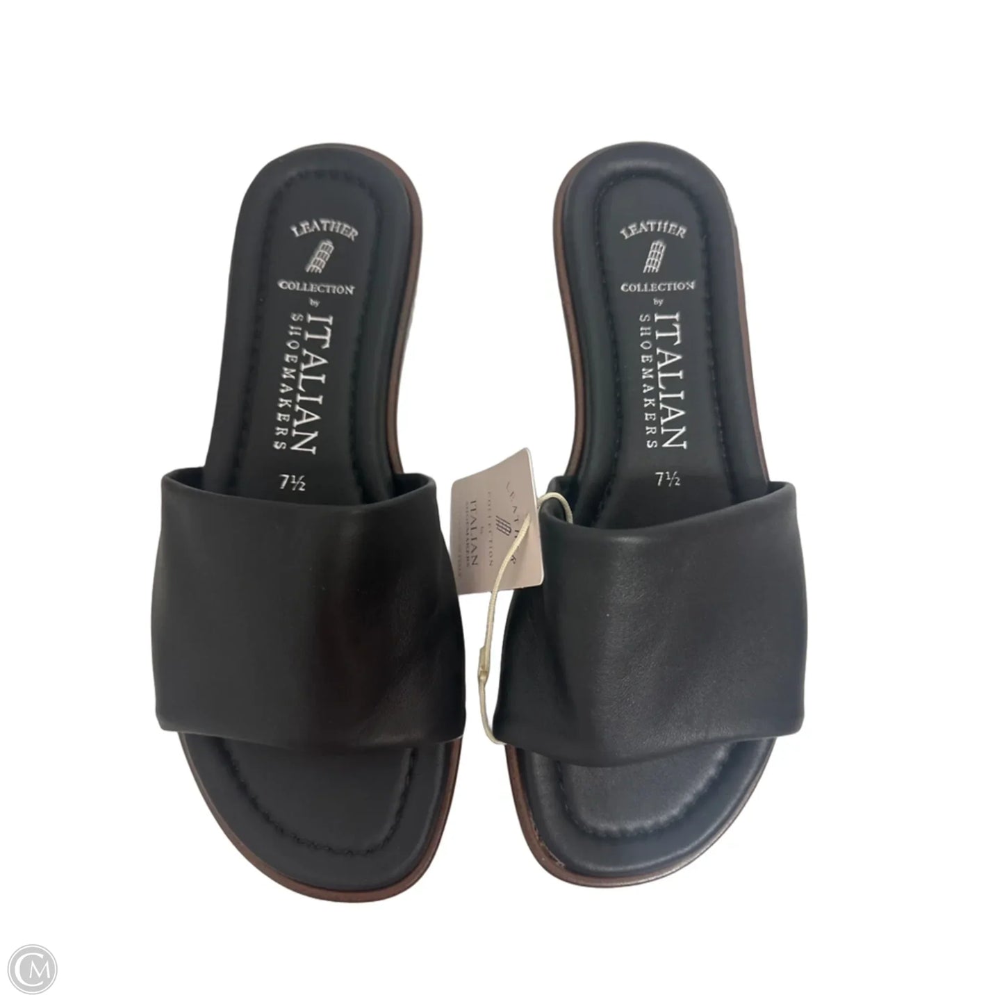 Sandals Flats By Italian Shoemakers In Black, Size: 7.5