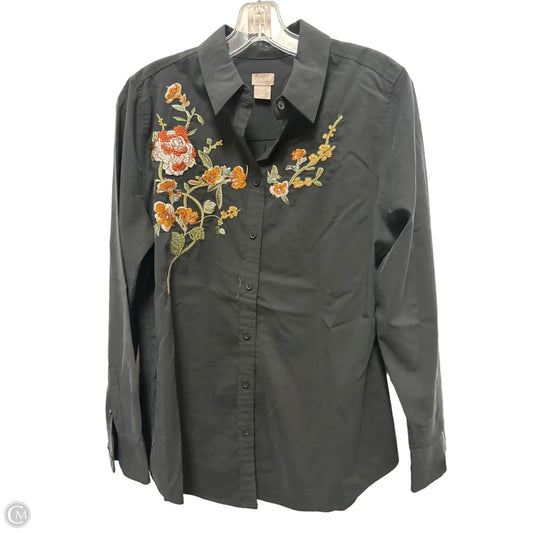 Blouse Long Sleeve By Chicos In Black, Size: M
