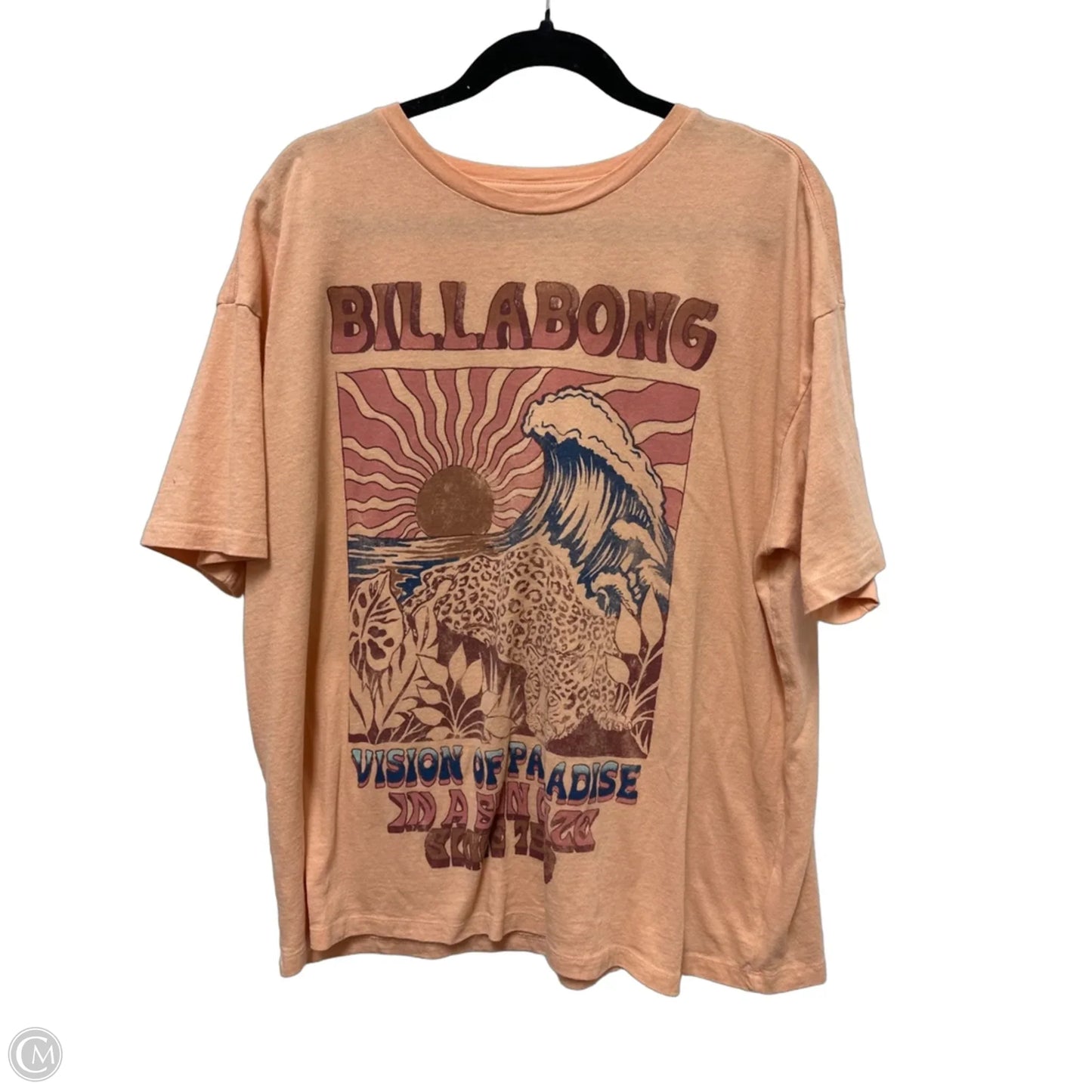 Top Short Sleeve By Billabong In Orange, Size: L