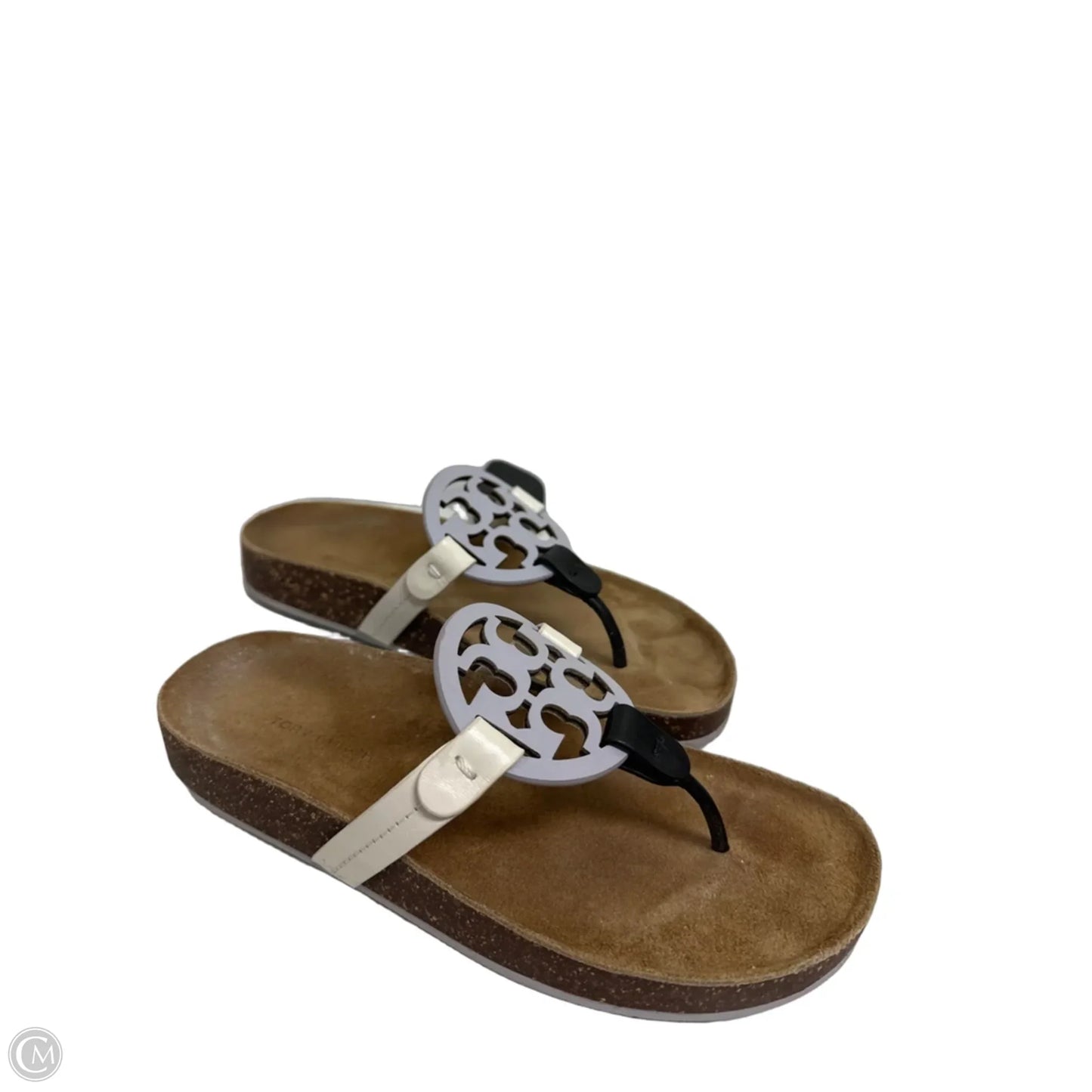 Sandals Designer By Tory Burch In Purple & White, Size: 6.5