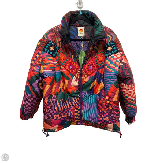 Coat Puffer & Quilted By Farm Rio In Multi-colored, Size: Xs