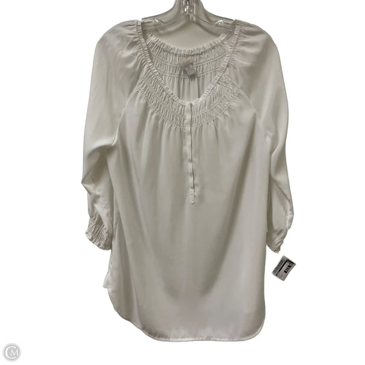 Top Long Sleeve By Chicos In White, Size: M