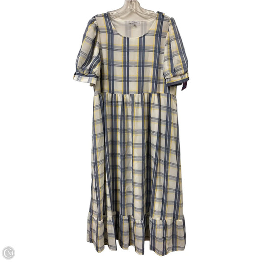 Dress Casual Maxi By Polygram In Blue & Yellow, Size: L
