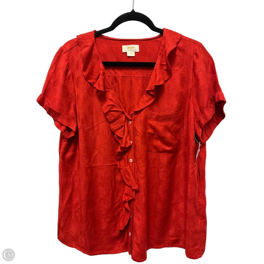 Blouse Short Sleeve By Maeve In Red, Size: L