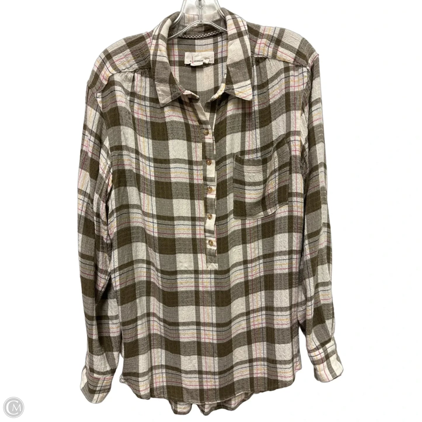 Tunic Long Sleeve By Anthropologie In Green, Size: L