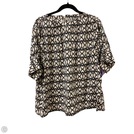 Top Short Sleeve By Worthington In Black & Cream, Size: Xl