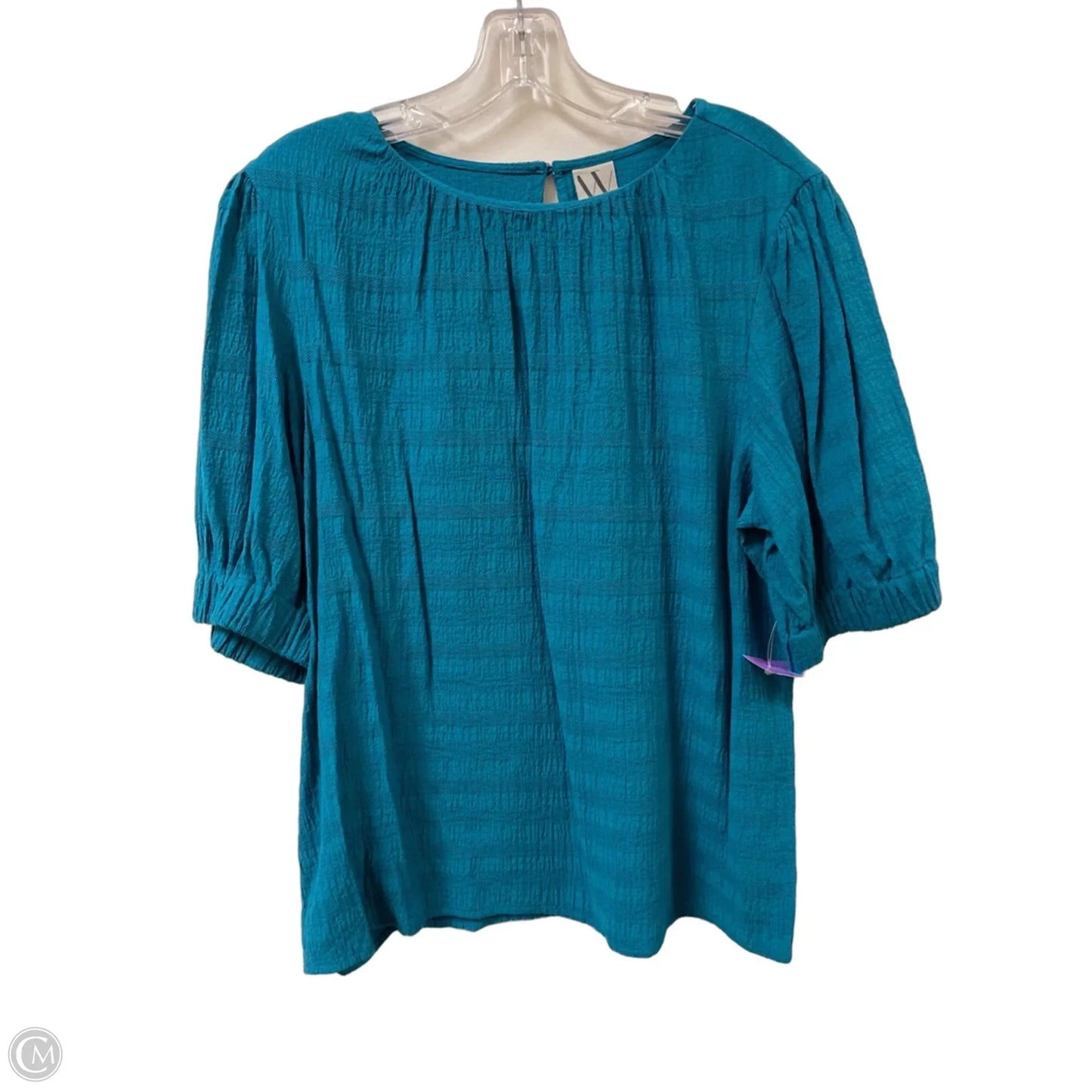 Top Short Sleeve By Worthington In Blue, Size: L