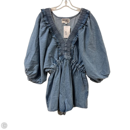 Romper By Bucketlist In Blue Denim, Size: L