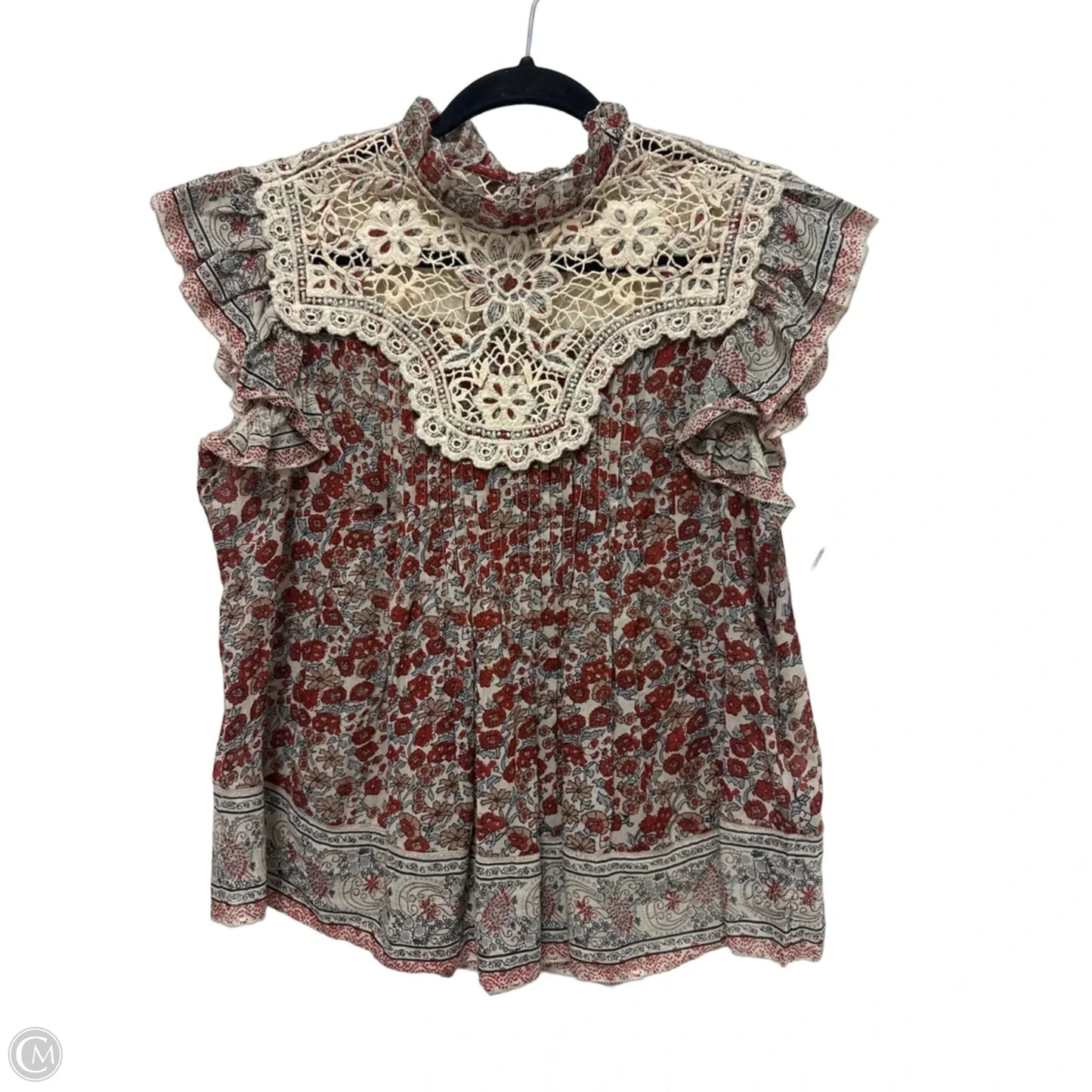Top Short Sleeve By Cmc In Floral Print, Size: S