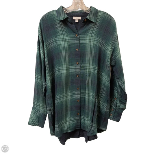 Blouse Long Sleeve By J. Jill In Green, Size: S