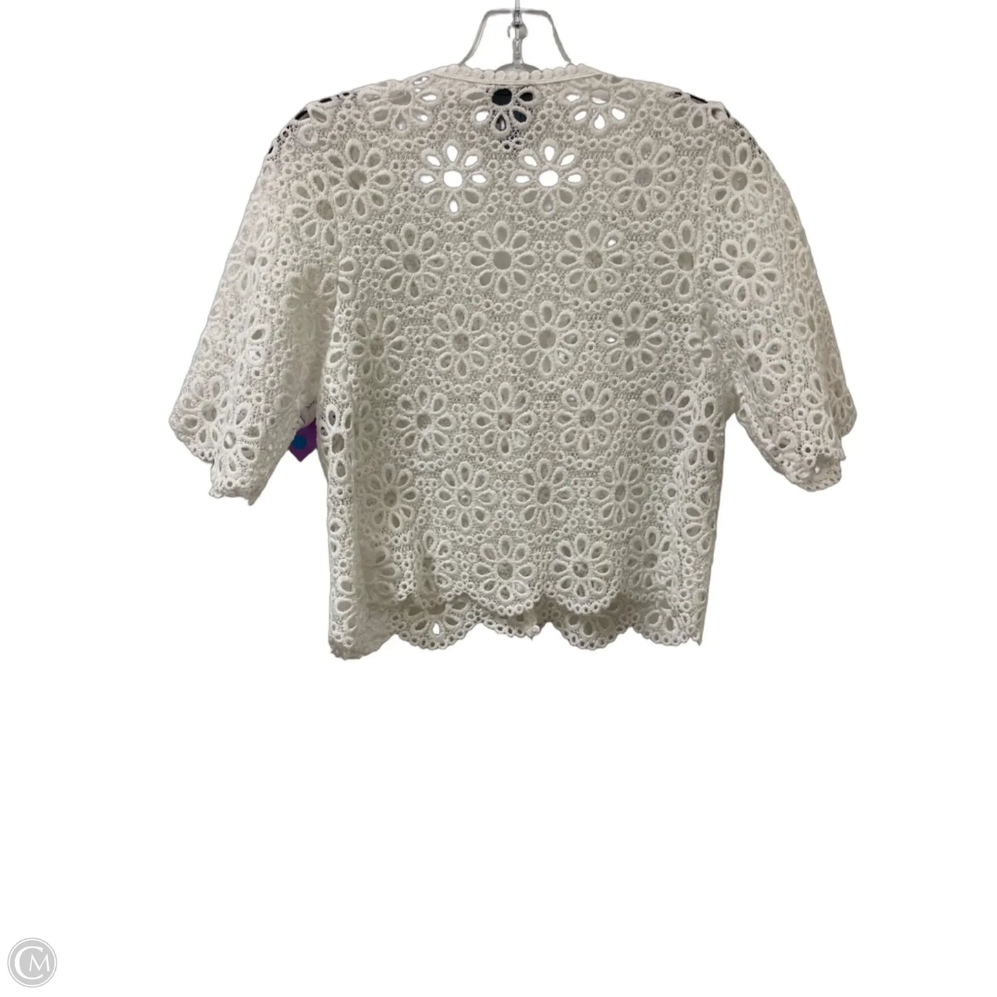 Sweater Cardigan By Clothes Mentor In White, Size: S