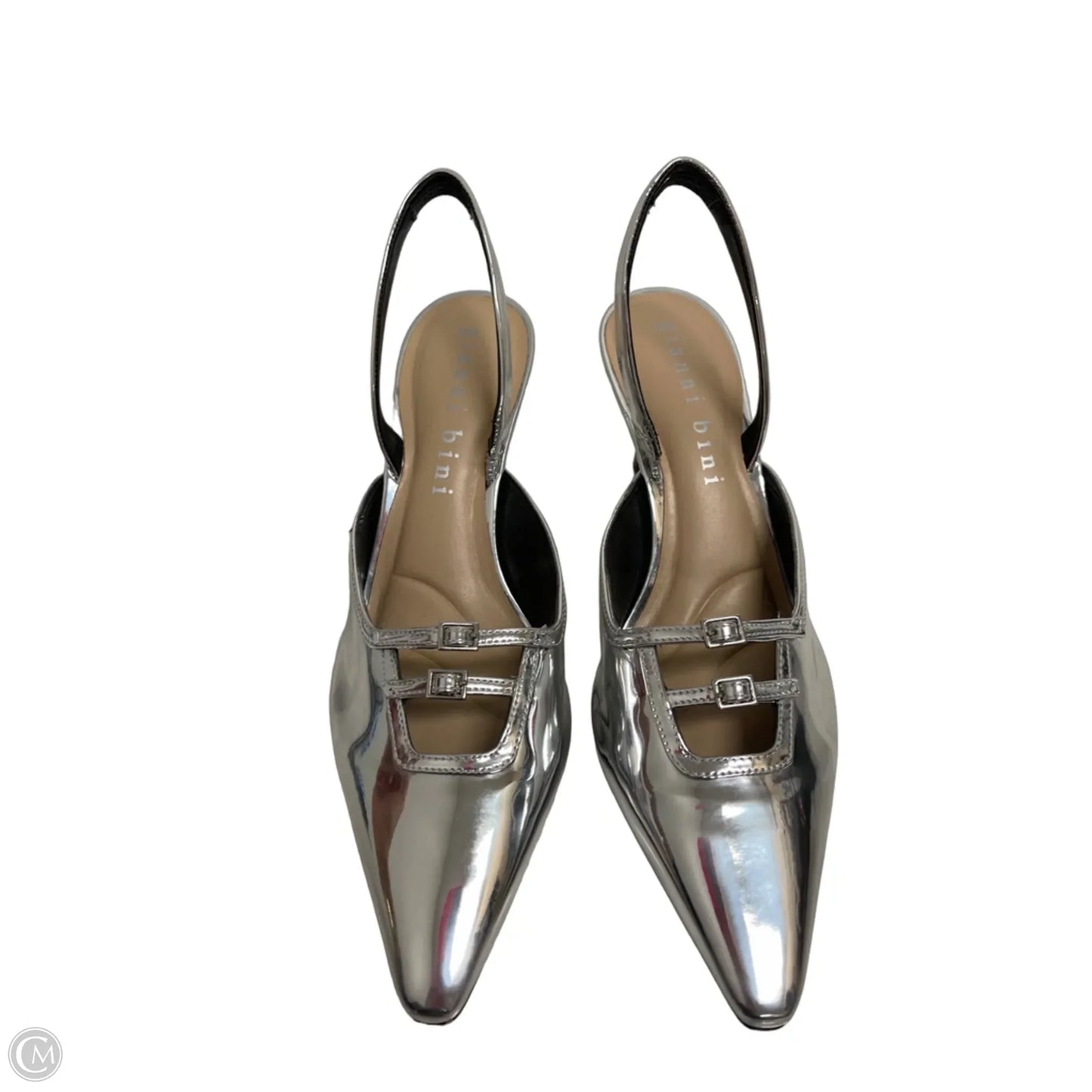 Shoes Heels Stiletto By Gianni Bini In Silver, Size: 9