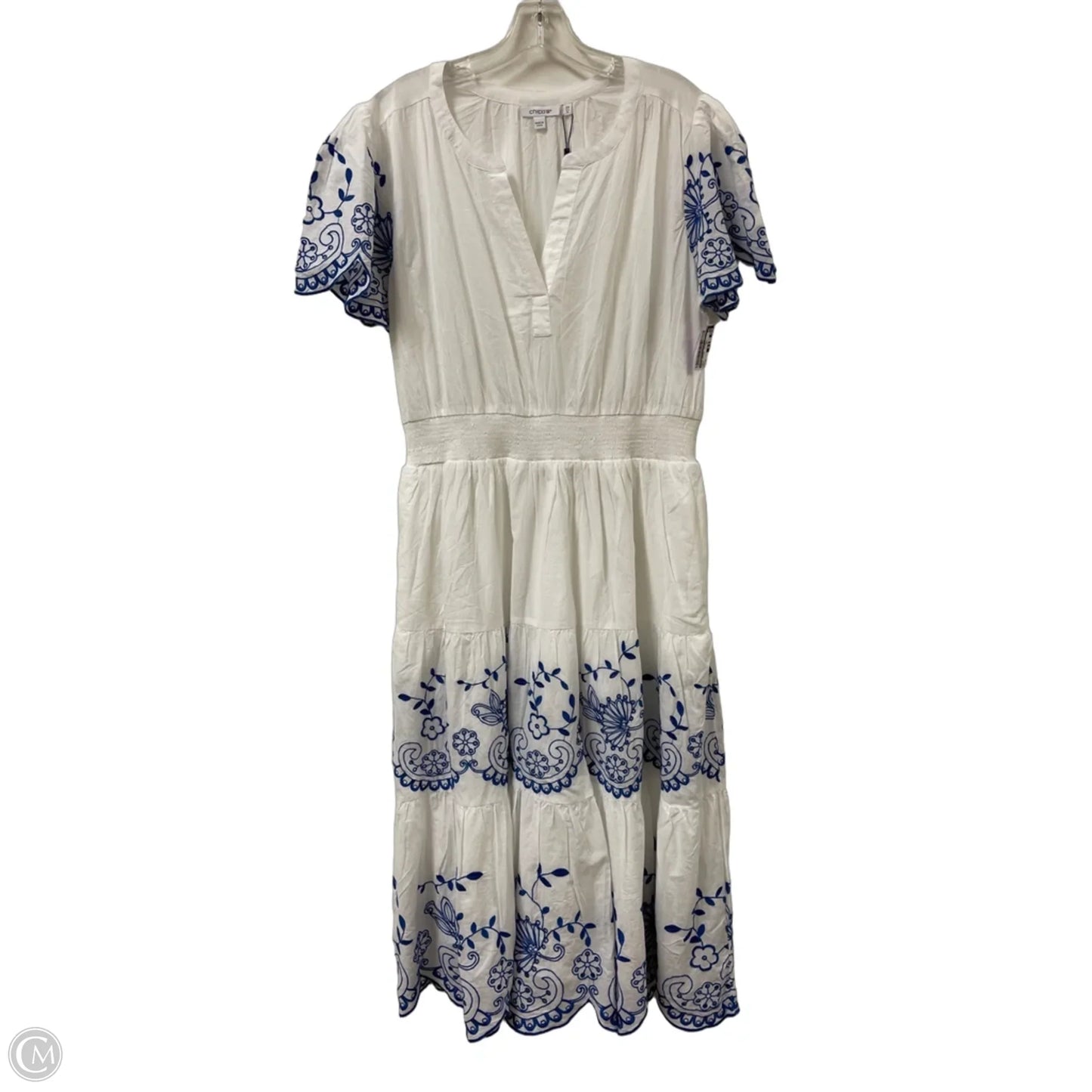 Dress Casual Maxi By Chicos In White, Size: Xl