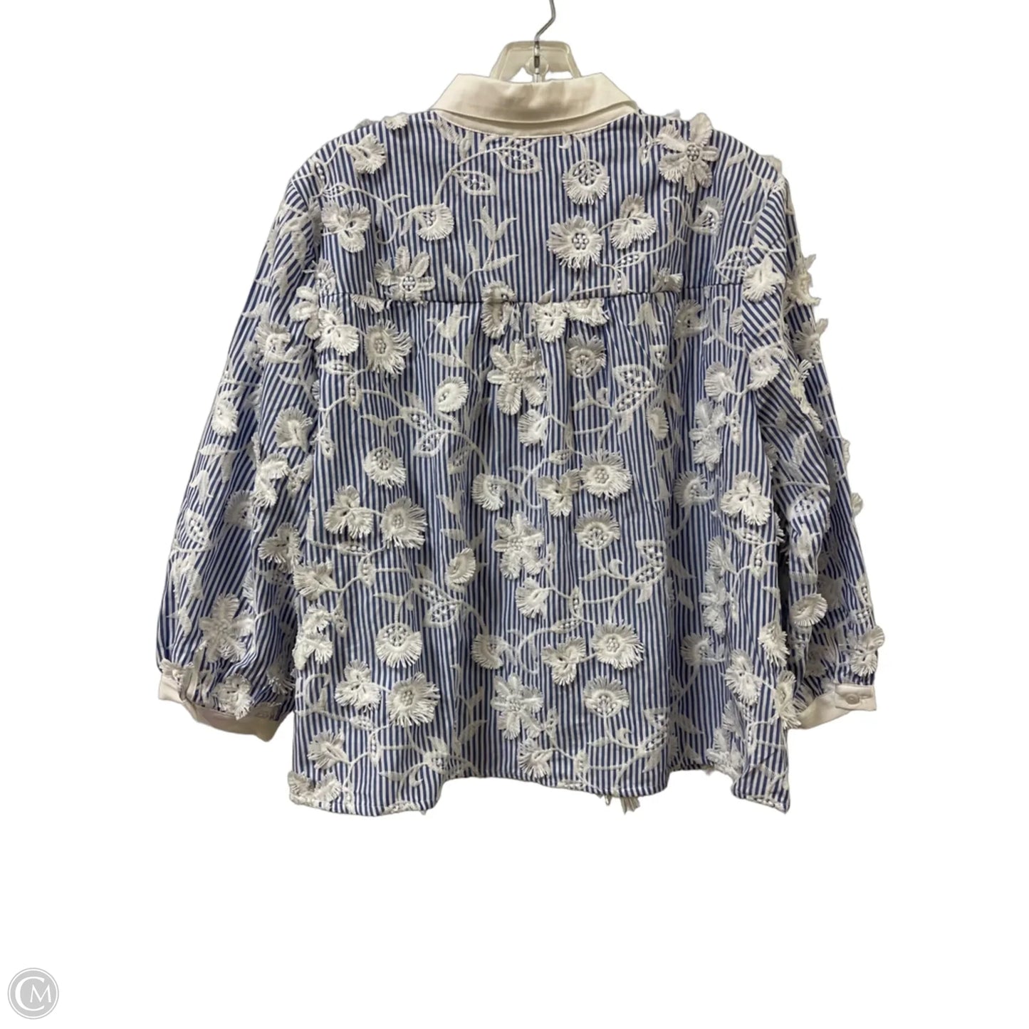 Blouse Long Sleeve By Chicos In Blue, Size: Xl