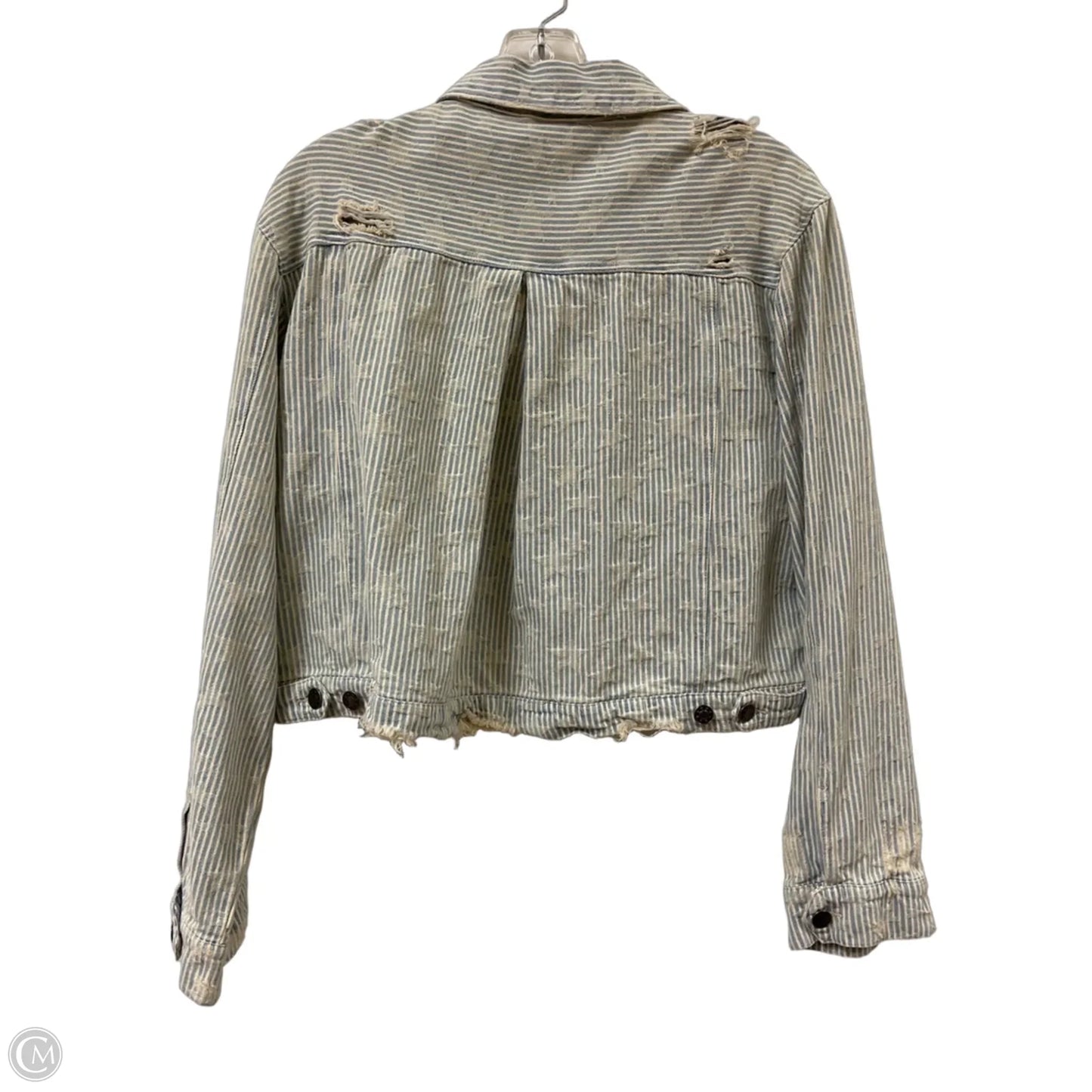 Jacket Denim By Mustard Seed In Blue Denim, Size: M