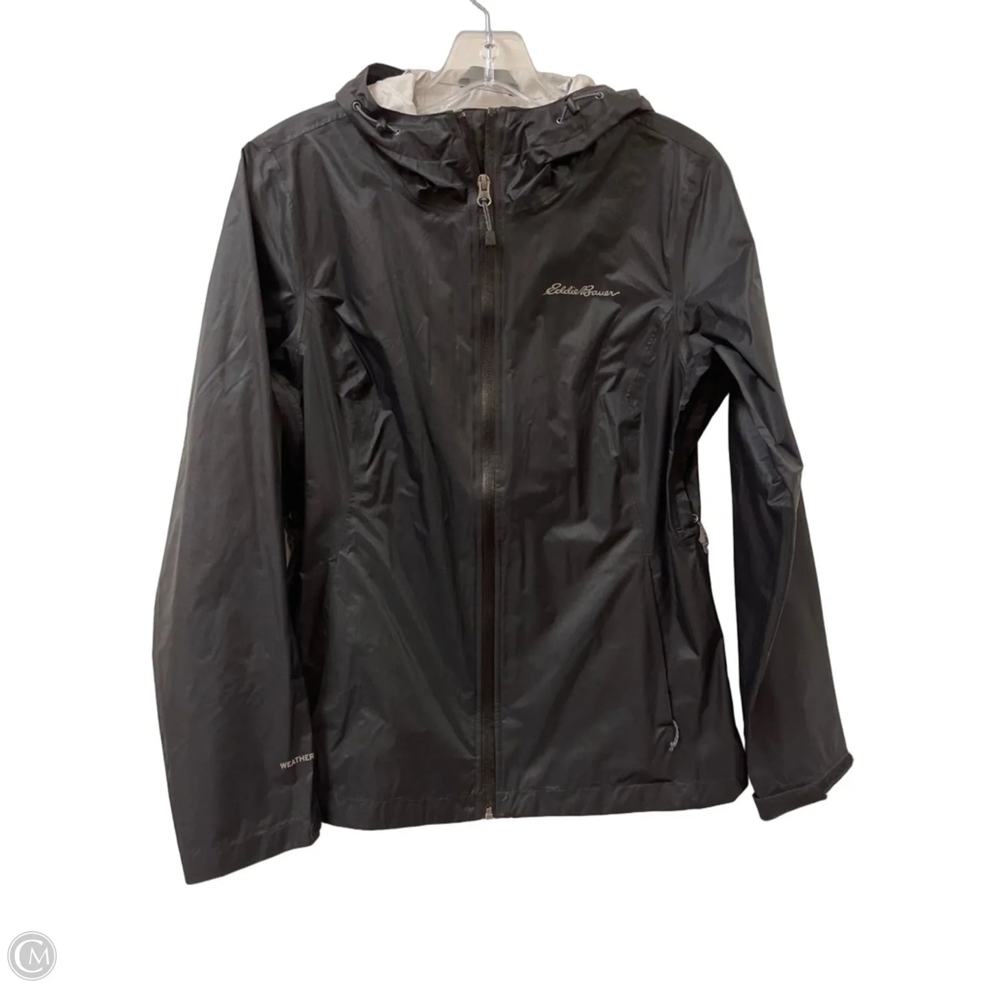 Jacket Windbreaker By Eddie Bauer In Black, Size: S