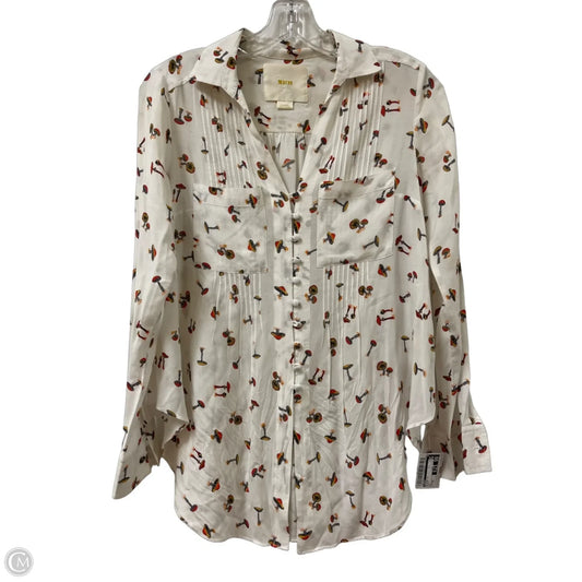 Blouse Long Sleeve By Maeve In White, Size: Xs