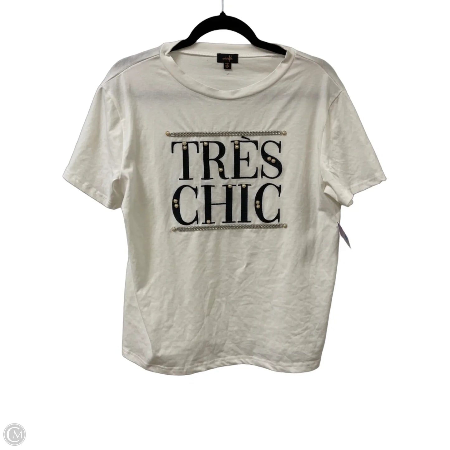 Top Short Sleeve By Ontwelfth In White, Size: Xl