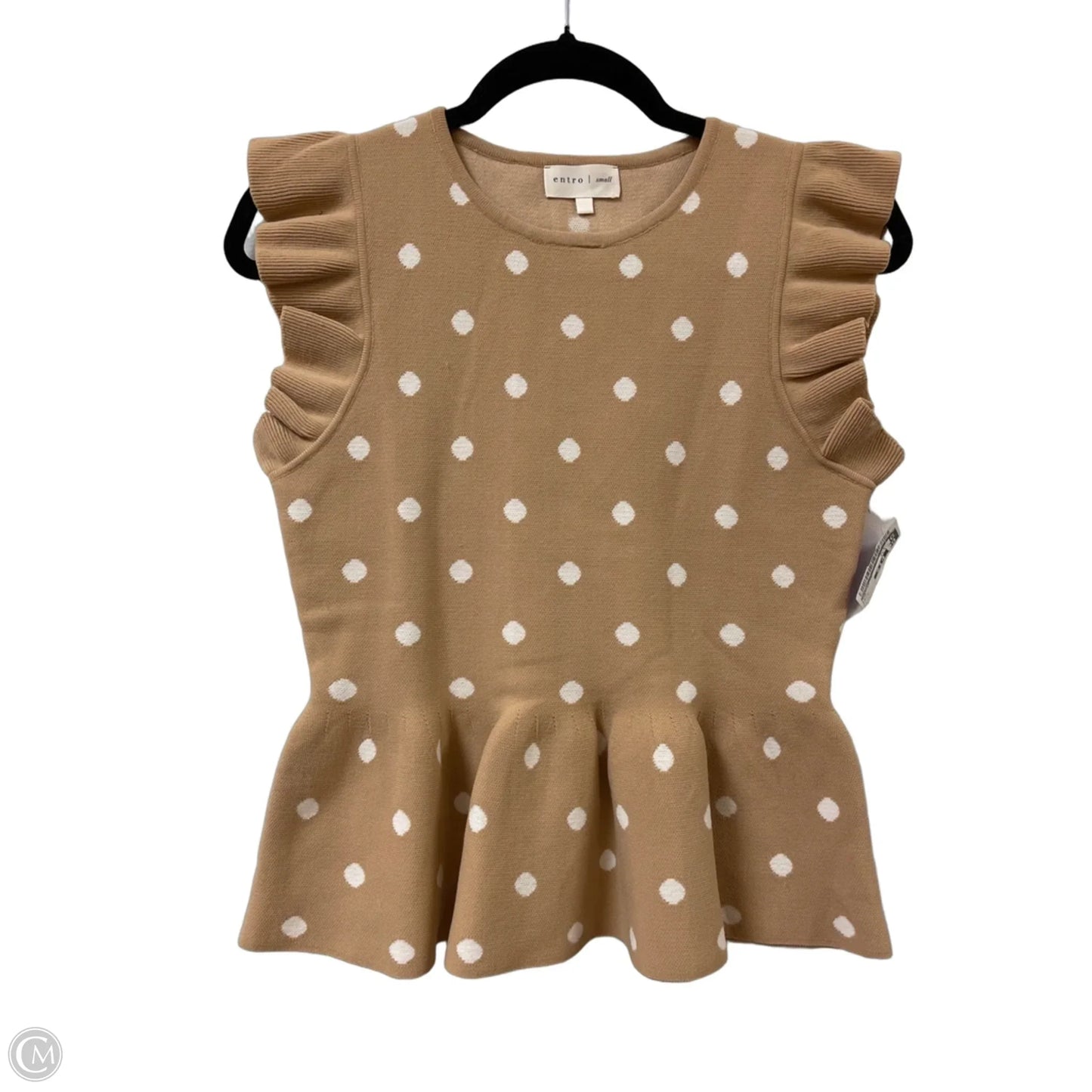 Sweater Short Sleeve By Entro In Tan, Size: S